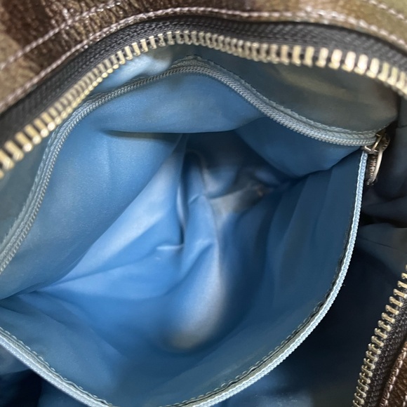 Coach Navy C Logo Shoulder Bag in shimmer canvas - Picture 12 of 16